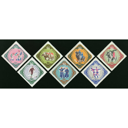 Почтовые марки Монголия 1961г. Национальный спорт Спорт MNH почтовые марки ссср 1981г спорт спорт mnh