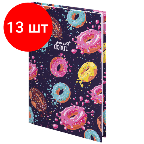 блокнот а5 134х206 мм 80 л твёрдый клетка выборочный лак brauberg kids donuts 114425 Комплект 13 шт, Блокнот А5 (134х206 мм), 80 л, твёрдый, клетка, выборочный лак, BRAUBERG KIDS, Donuts, 114425