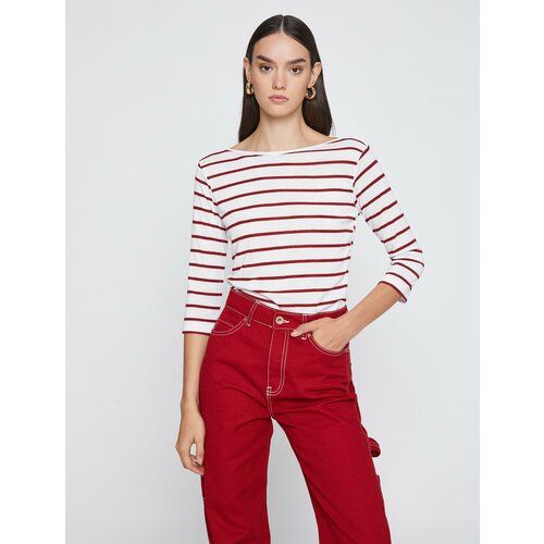 фото Лонгслив koton, размер m, бордовый