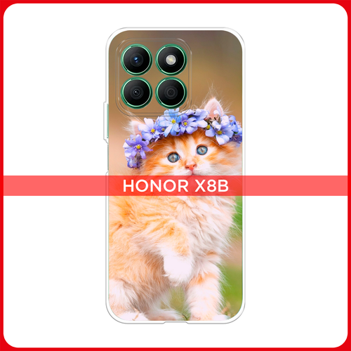 Силиконовый чехол на Honor X8B / Хонор X8B Рыжий кот в венке силиконовый чехол на honor play хонор плэй рыжий кот в венке