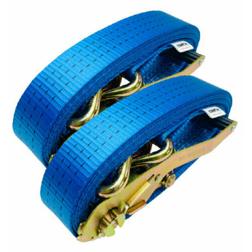 Ремень стяжной для крепления груза (2 шт) - 5,0 т /3 м, 50 мм, с храповым механизмом и с крюками, канатэк