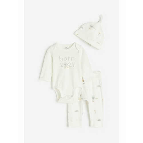 Комплект одежды H&M, размер 50, серый, белый комплект из 5 боди с длинными рукавами с анималистичным принтом 18 мес 81 см синий