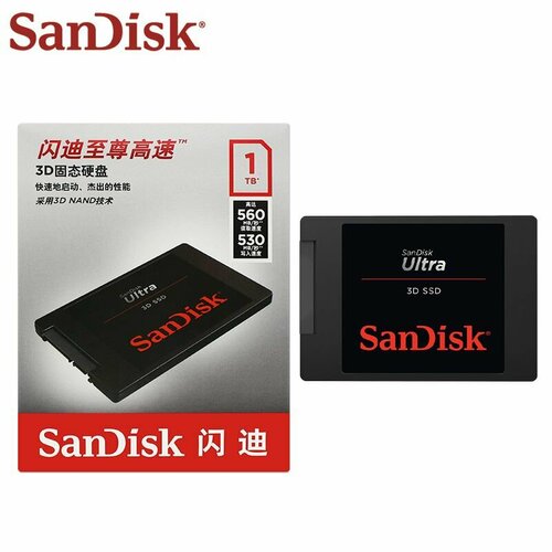 1ТБ SSD диск SanDisk Ultra 3D 2.5" (SDSSDH3-1T00-G26)