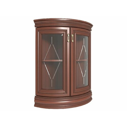 Тумба угловая «Василиса» (витраж ромб), цвет махагон