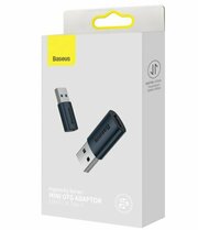 Адаптер OTG Type-c - USB, Baseus, Mini OTG Adaptor ZJJQ000103, синий