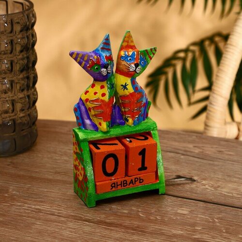 Деревянный календарь Кошечки11х6х22 см микс 740₽