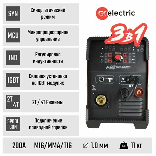 MIG 200HD EasyJob GK Electric Полуавтомат сварочный инверторный 2068200₽