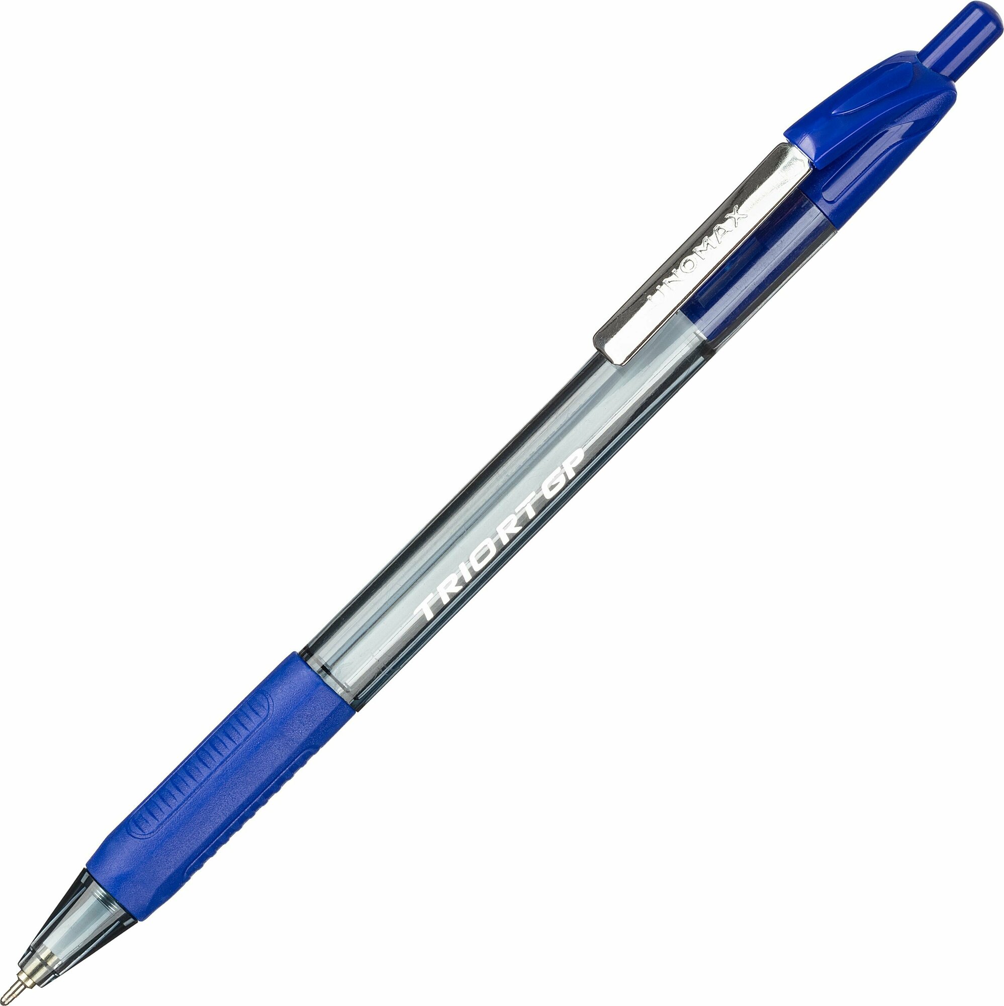 Ручка шариковая автоматическая Unimax Glide Trio Steel, масляные чернила, синяя, 0.5 мм, набор 5 штук