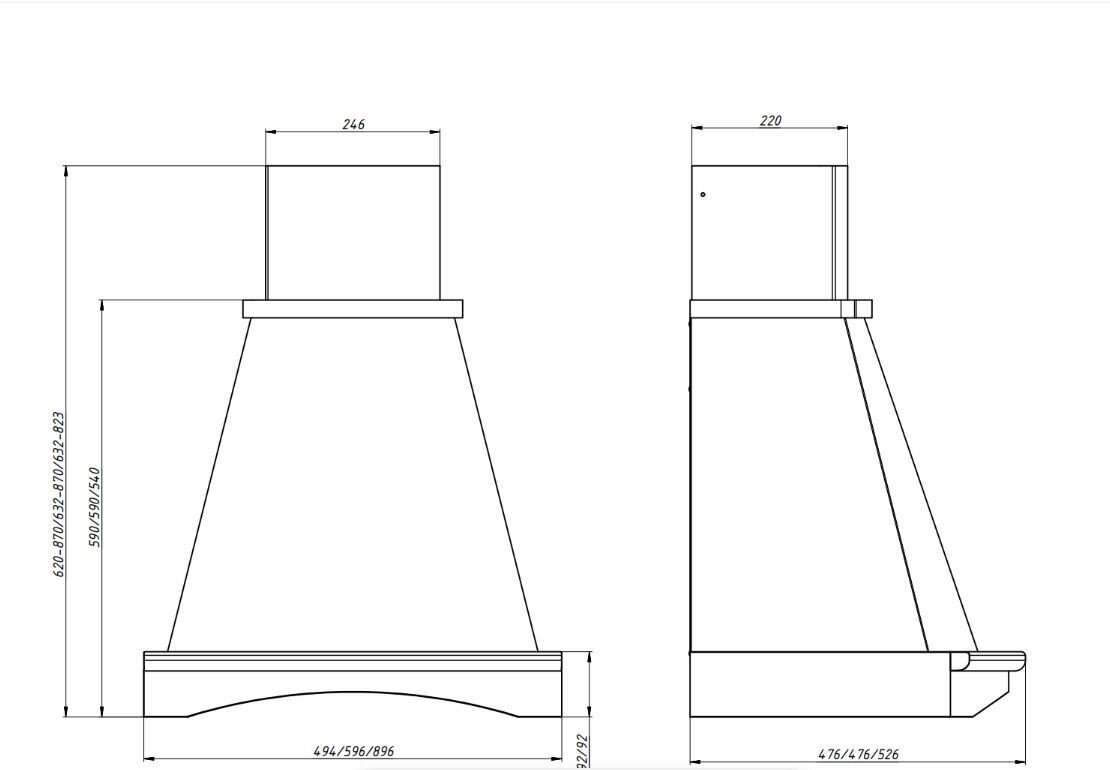 Кухонная вытяжка ELIKOR: Ротонда 50П-650-П3Л бежевый/дуб неокр. - фотография № 2