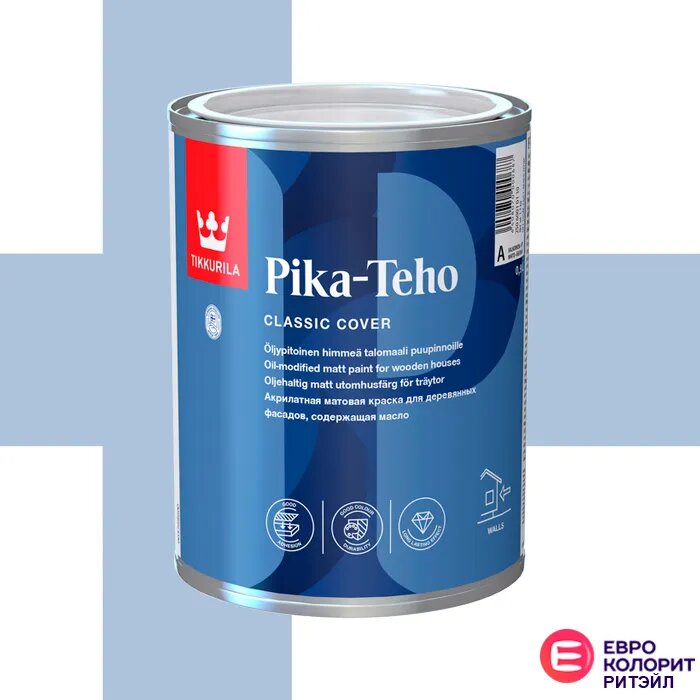 Tikkurila Pika-Teho Краска для деревянного фасада матовая основа белая (0,9 л)