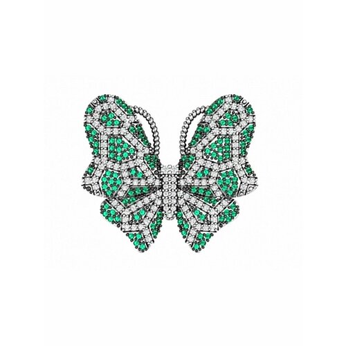 Брошь GOLD CENTER, серебро, 925 проба, родирование, фианит