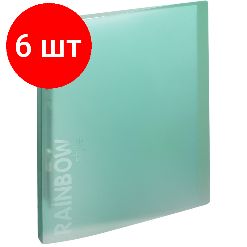 Комплект 6 штук, Скоросшиватель пластиковый с пруж. мех. Attache Rainbow Style зеленый