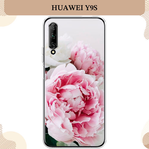Силиконовый чехол Розовые и белые пионы на Huawei Y9s / Хуавей Y9s силиконовый чехол акварельные пионы на huawei y9s хуавей y9s