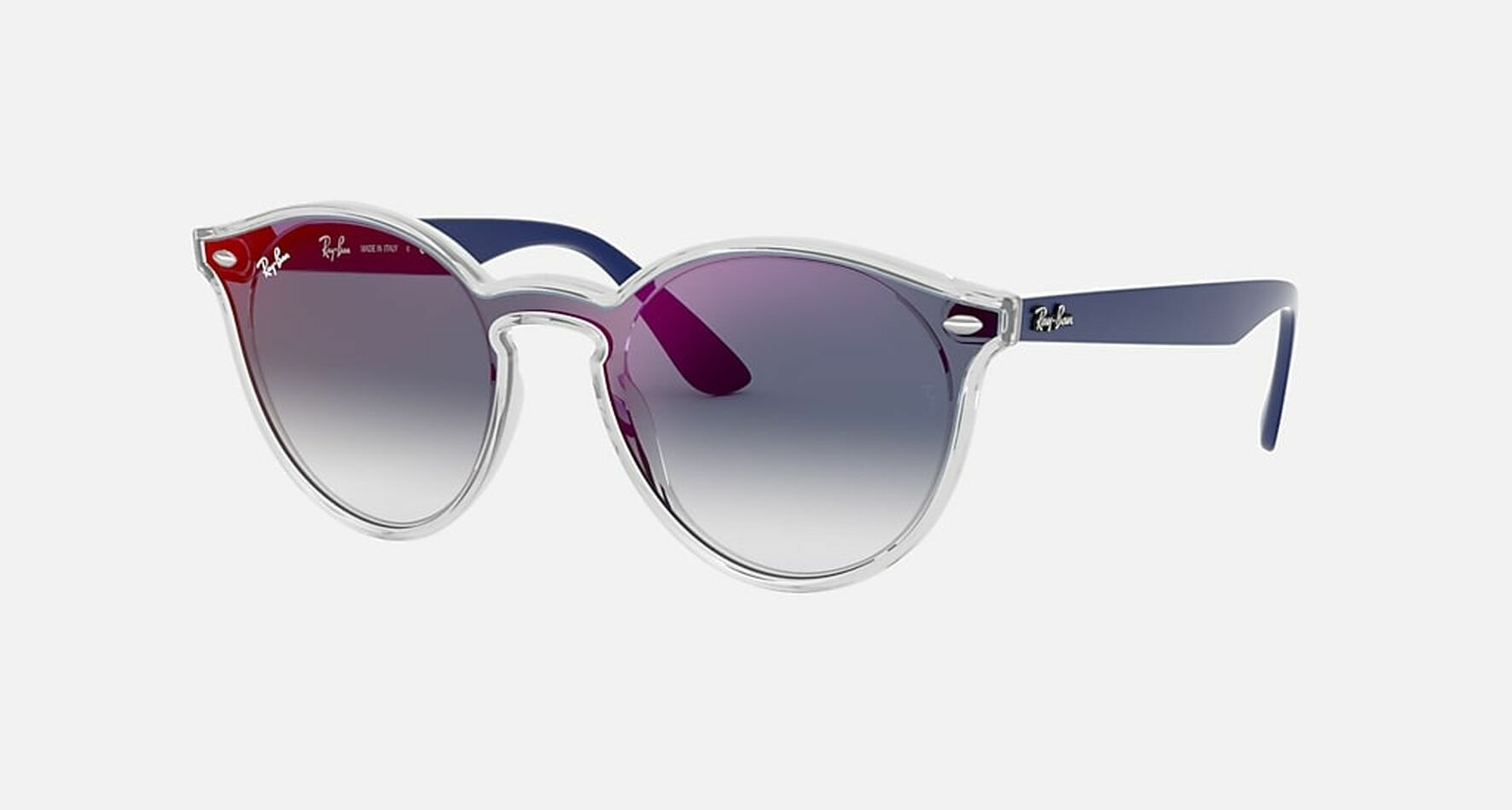 фото Солнцезащитные очки унисекс, круглые RAY-BAN с чехлом, линзы синие RB4380NF-6356XO/0-139