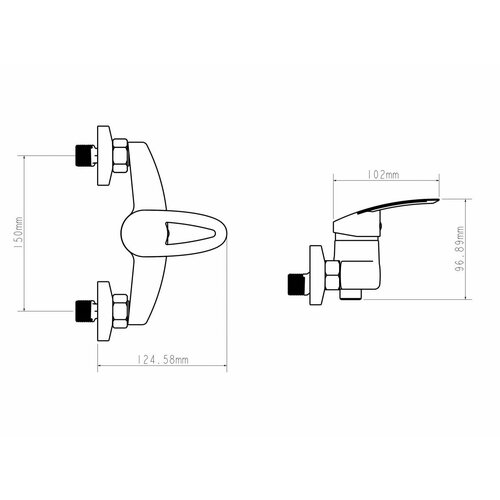 Смеситель для душа без излива ECONOCE D35-A 260 (EC0262)