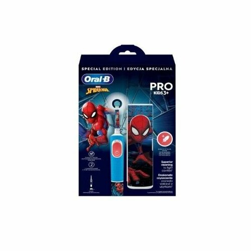 Электрическая зубная щетка Oral-B VITALITY D103 SPIDERMAN + CASE фиксатор обратной панели wasserkraft d103