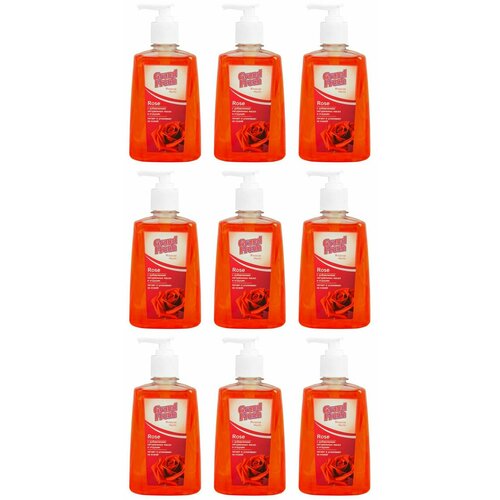 Grand Fresh Жидкое мыло Роза с дозатором, 300 мл, 9 шт