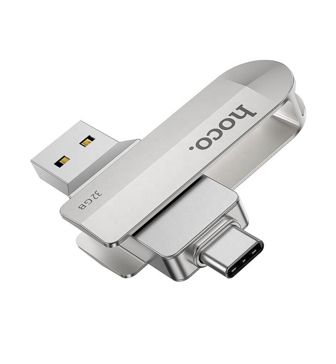 USB флеш-накопитель HOCO UD10 Wise, USB 3.0/Type-C, 32GB, серебристый