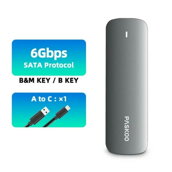 Корпус для SSD NGFF M.2 жесткого диска USB3.2 Gen1 B-key