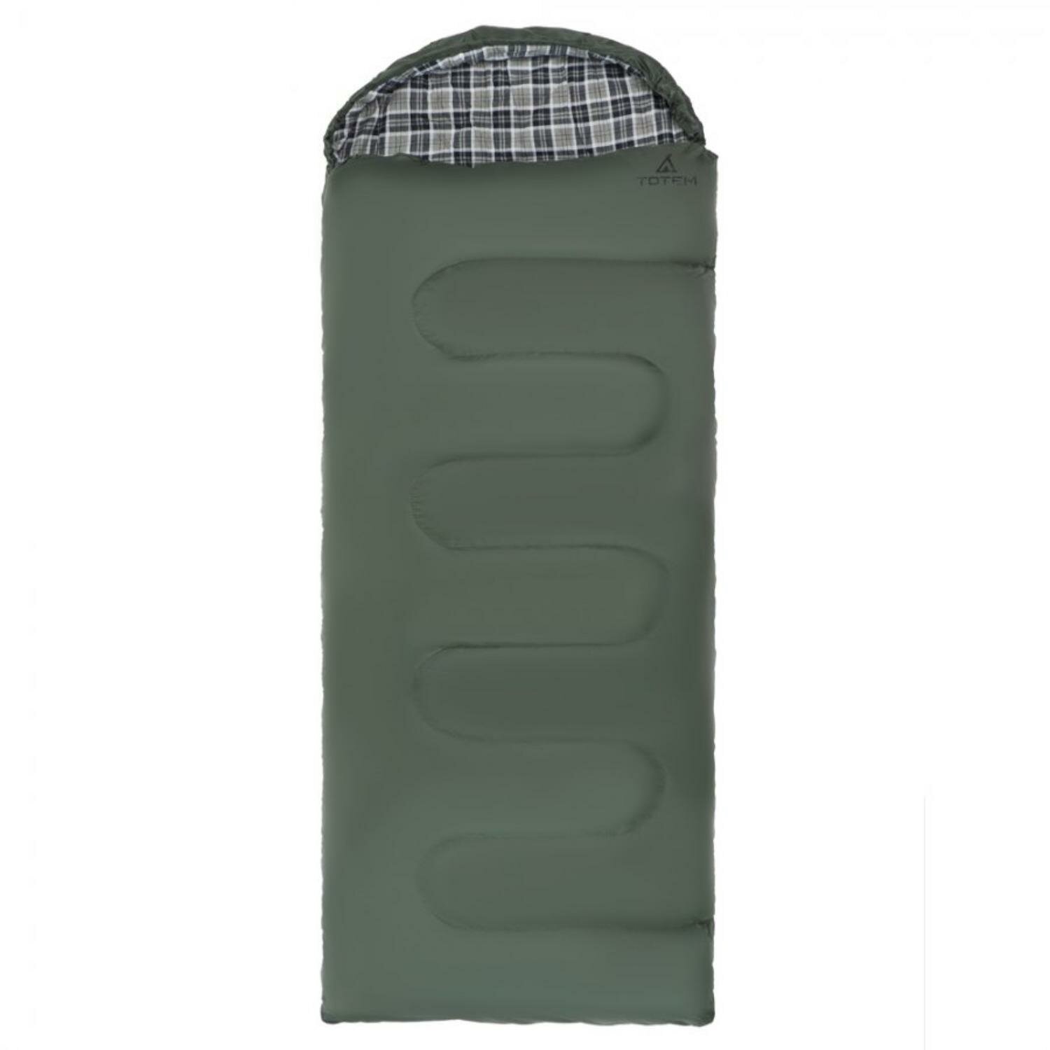 Спальный мешок кемпинговый Totem Ember PLUS -5, левый, 220х75, зеленый