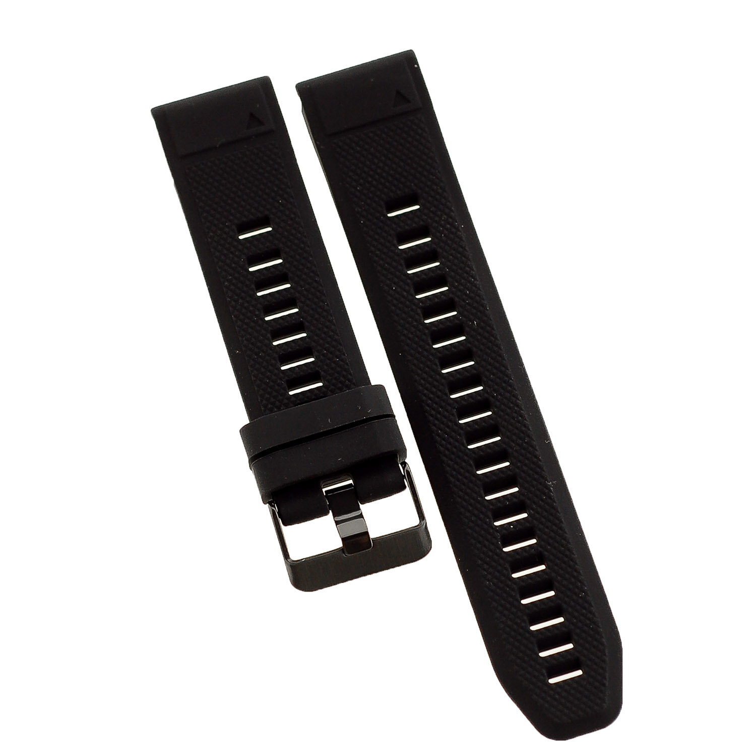 Ремешок силиконовый для часов Garmin 22mm Fenix 7, Fenix 6, на пряжке, черный