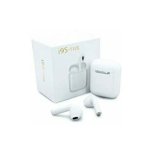 Беспроводные наушники TWS i9s версия Bluetooth 53 цвет белый разъем Lightning белые вкладыши 63000₽