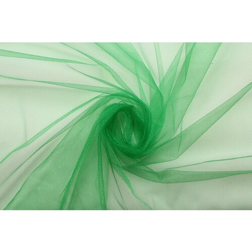 Ткань Фатин средней жесткости перламутр ярко-зелёный, ш150см, 0,5 м