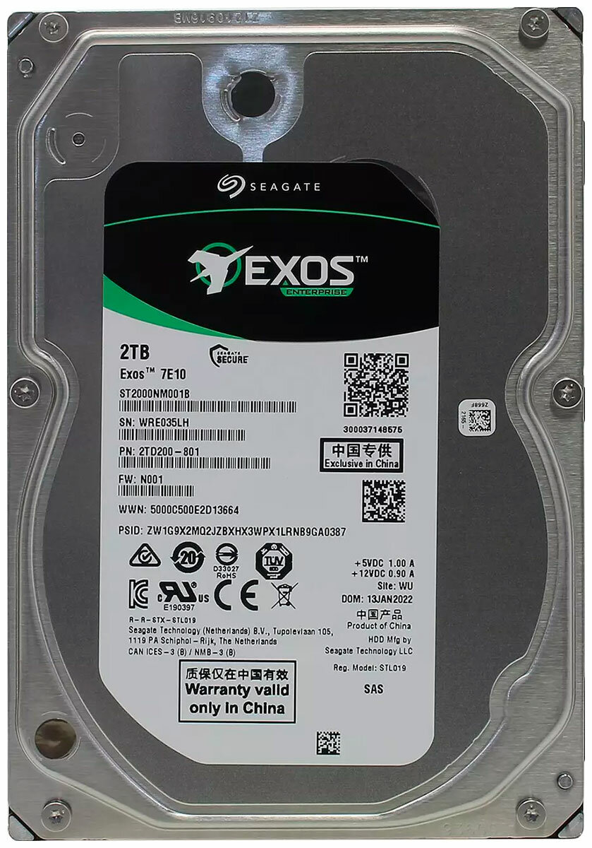 Жесткий диск Seagate Exos 7E10 ST2000NM001B 2Tb, SAS 3.0, 3.5" - фото №6