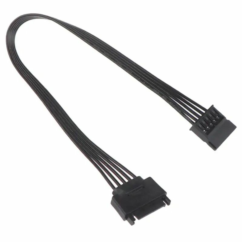 Кабель питания удлинитель SATA 15-Pin (F) - SATA 15-Pin (M) Черный / Удлинитель сата /