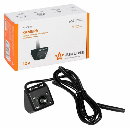 Камера заднего вида под 45 градусов крепление - гайка ACAC008 AIRLINE 2786₽