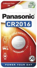 Дисковая батарейка Panasonic CR2016 Lithium Power 3v BL1 CR-2016EL/1B, 1шт.