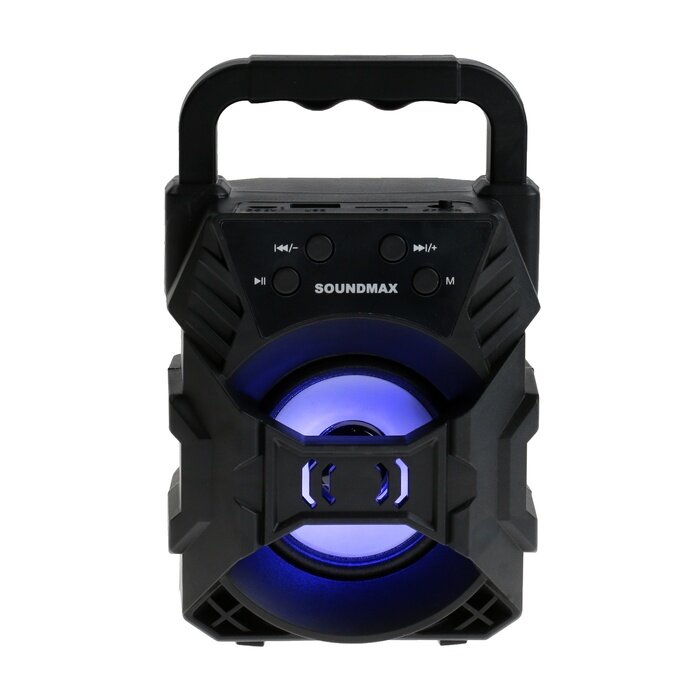 SOUNDMAX Портативная колонка Soundmax SM-PS5027B, 8Вт, 800мАч, FM, BT 5.0, microSD, USB, подсветка