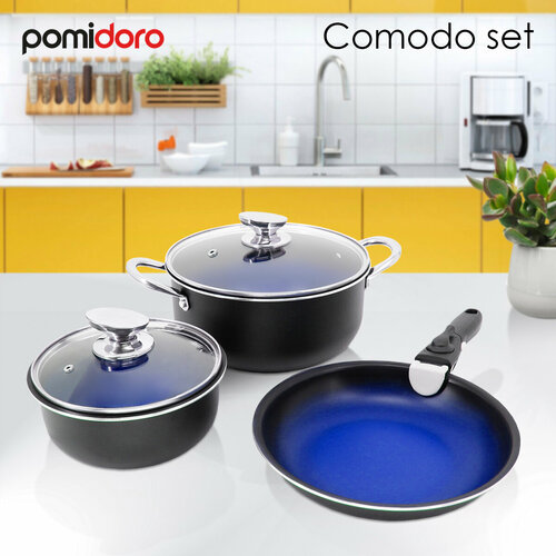 Набор посуды для приготовления со съемной ручкой Pomi dOro P640559 Comodo set