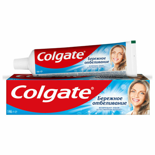 Зубная паста 100 мл COLGATE Бережное отбеливание, с фторидом и кальцием, 7891024188279 упаковка 4 шт. зубная паста бережное отбеливание 100мл