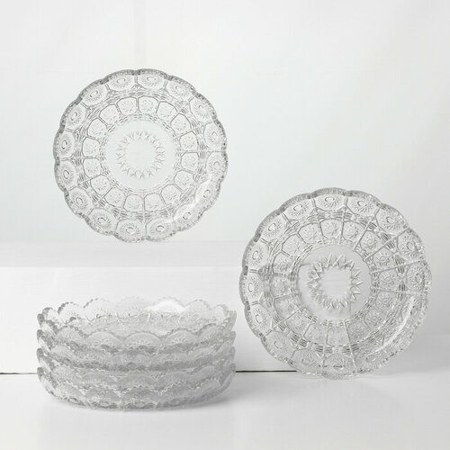 Набор стеклянных тарелок MEY-JI d18 см 6 шт 1447₽