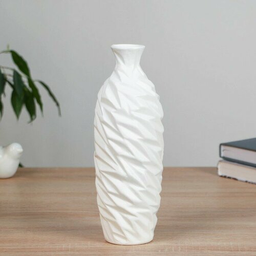 SUI Ваза керамика настольная Велдон мятость 24 см белый 2400₽