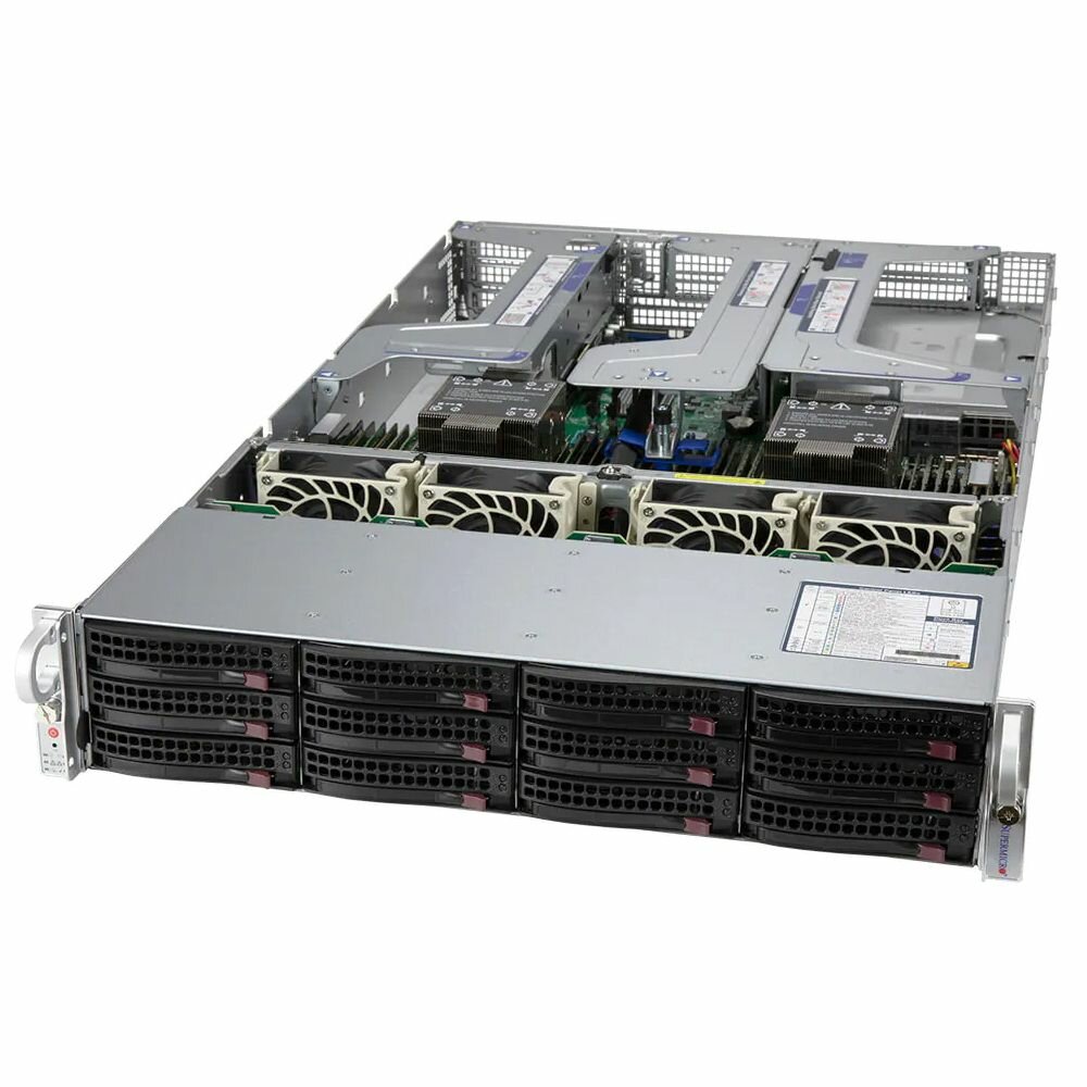 SuperMicro Платформа системного блока SuperMicro SYS-620U-TNR_ + AOC-2UR68G4-I2XT-0 1pcs + MCP-240-82909-0N 1pcs SYS-620U-TNR_