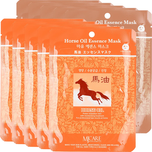 Маска для лица тканевая с лошадиным жиром Mijin Horse Oil Essence Mask, 23 г - 10 шт