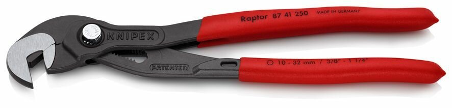 Клещи переставные KNIPEX RAPTOR зев 10-32 мм, длина 250 мм KN-8741250