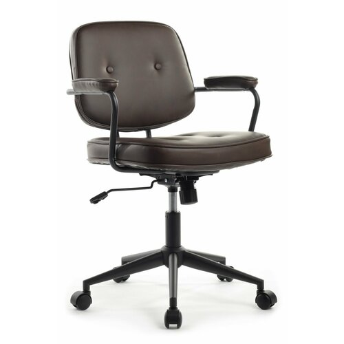 фото Кресло компьютерное офисное rv design chester w-221, стул крутящийся на колесиках, коричневая экокожа riva
