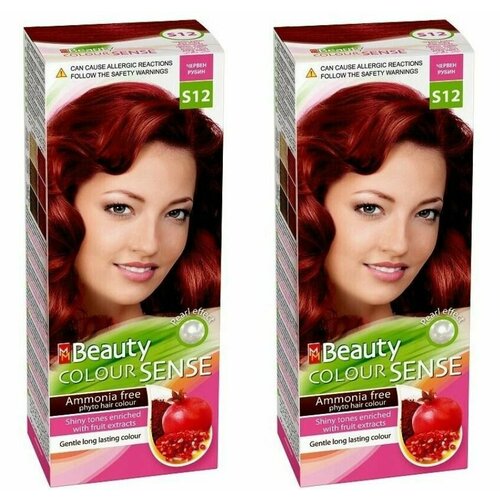 MISS MAGIC Краска для волос, MM Beauty Color Sense, тон S12 Красный рубин, 2 шт