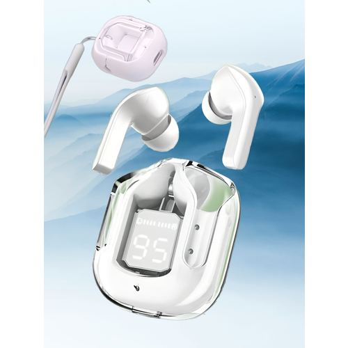 Беспроводные наушники BT30 Сенсорные блютуз вкладыши с шумоподавлением Наушники спортивные в прозрачном кейсе 88000₽