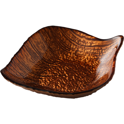 Блюдо Янтарный лист стекло 17см 600₽