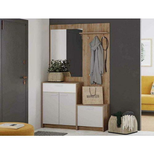 Прихожая Сильва Нортон комплектация 1 НМ 01376НМ 01323НМ 01339НМ 04073 Серый камень белый фасадный дуб крафт табачный 20296₽