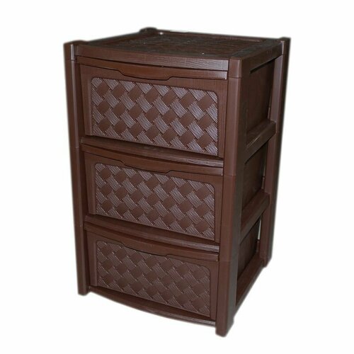 Комод из пластика виола 3-х секционный коричневый Эльфпласт 3999₽