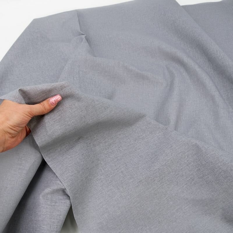 Ткань для шитья хлопок, 1 Метр ткани, Бязь гладкокрашеная 120 гр/м2, Отрез - 150х100 см, цвет серый