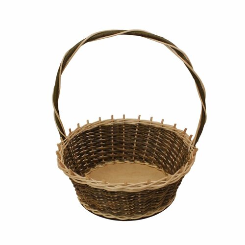 Корзина круглая подарочная для цветов, фруктов, диаметр 34 см