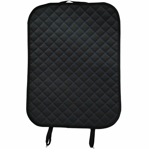 Защитная накидка на спинку сиденья эко кожа черная синим ромб 552₽