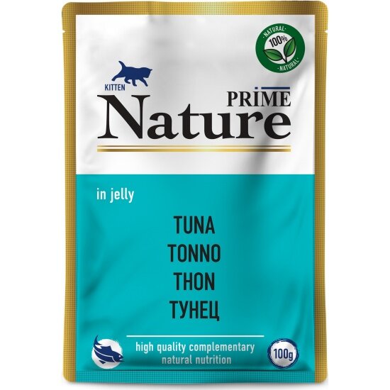 Влажный корм для котят Prime Nature Тунец в желе пауч 100г*24 шт