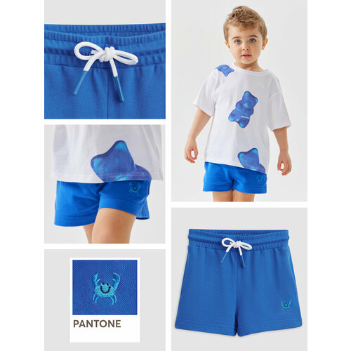 Шорты Happy Baby, размер 104-110, голубой шорты happy baby размер 104 110 белый
